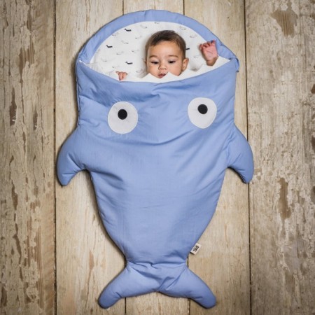  【西班牙製】鯊魚咬一口BabyBites純棉嬰幼兒多功能睡袋-牽牛小鯨魚