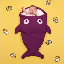 【西班牙製】鯊魚咬一口BabyBites純棉嬰幼兒多功能睡袋-紫羅蘭【標準版】