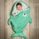 【西班牙製】鯊魚咬一口BabyBites純棉嬰幼兒多功能睡袋-青草綠